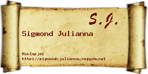 Sigmond Julianna névjegykártya